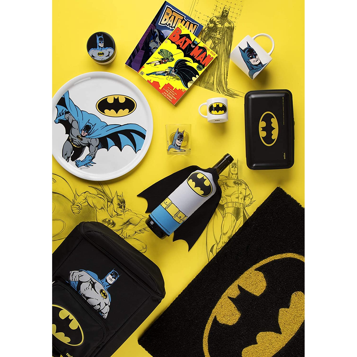 Batman Doormat in Coir, black and yellow 40x60x1.5 cm - superheroes Excelsa